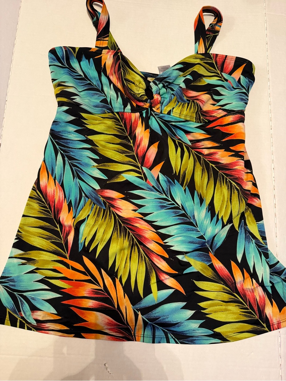 Women’s one piece bathing suit tankini dress size 14 by Islander colorful